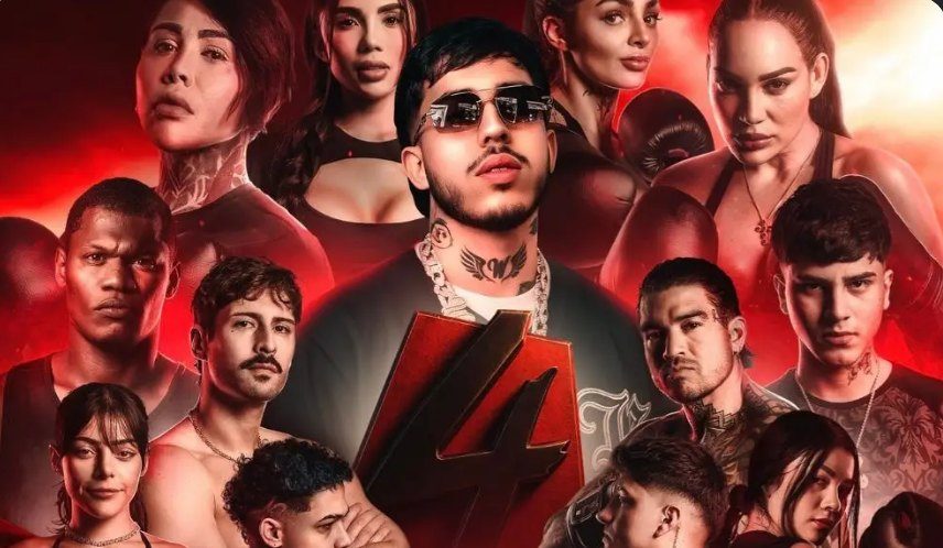 Póster de Stream Fighters 4 con Westcol al centro rodeado de los peleadores